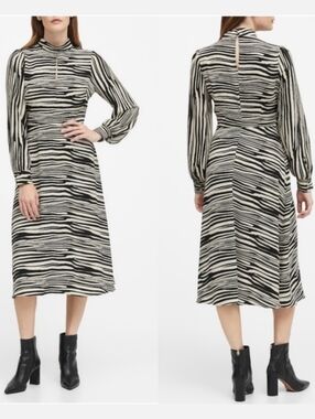 BANANA REPUBLIC Zebra Midi Dress